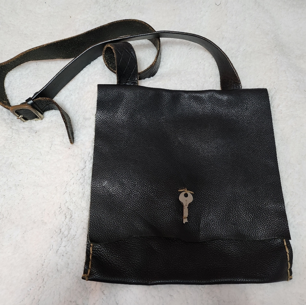 Handmade leather cross body bag